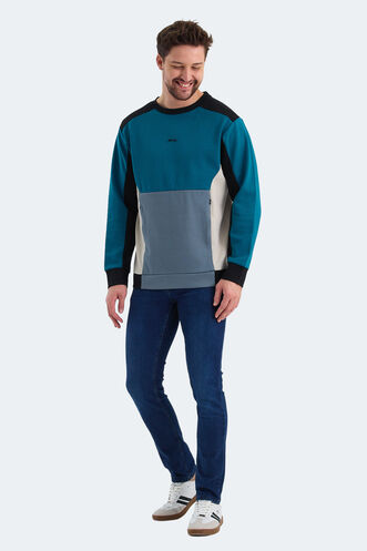 Slazenger VITALI Men's Sweatshirt Petrol - Thumbnail