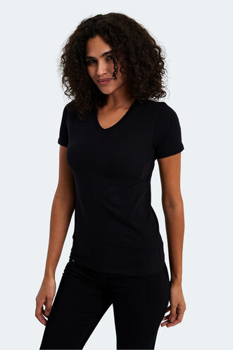 Slazenger VIVEK Women's T-Shirt Black - Thumbnail