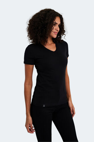 Slazenger VIVEK Women's T-Shirt Black - Thumbnail