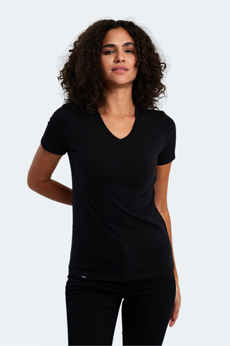 Slazenger VIVEK Women's T-Shirt Black - Thumbnail