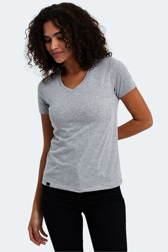 Slazenger VIVEK Women's T-Shirt Gray - Thumbnail