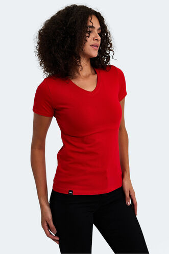 Slazenger VIVEK Women's T-Shirt Red - Thumbnail