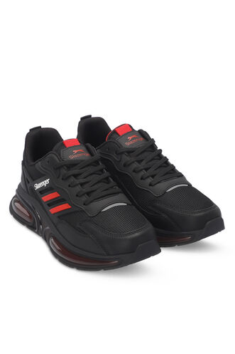 Slazenger ZION Men's Sneaker Shoes Black - Red - Thumbnail