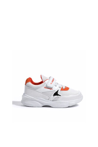 Slazenger KUNTI Sneaker Erkek Çocuk Ayakkabı Beyaz - Turuncu - Thumbnail