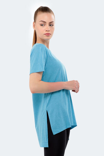 Slazenger MERILYN Kadın Kısa Kollu T-Shirt Mavi - Thumbnail