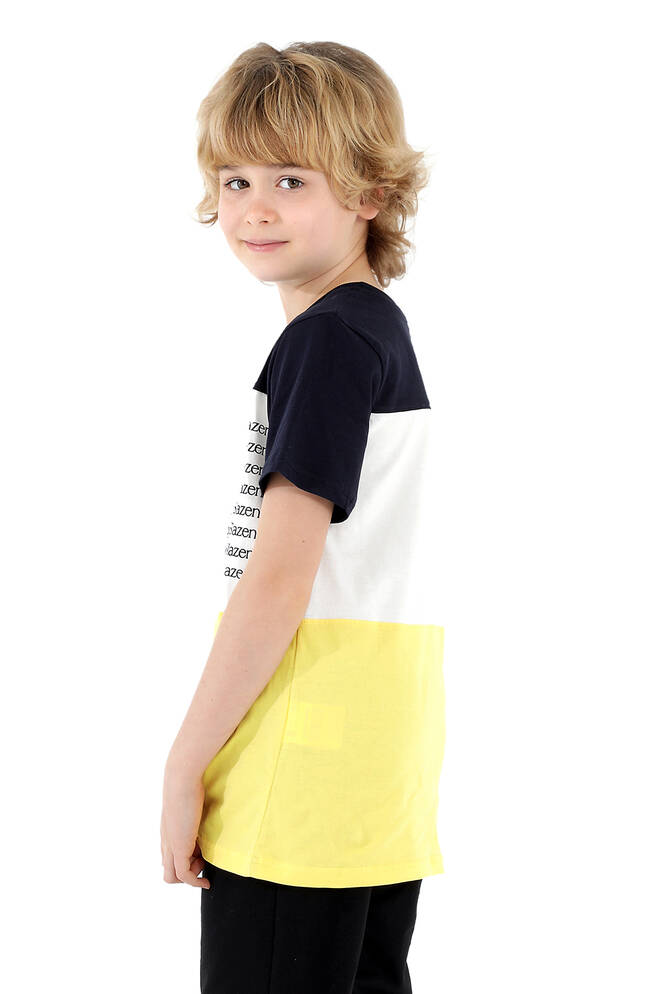 Slazenger PARS Erkek Çocuk Kısa Kollu T-Shirt Beyaz - Lacivert