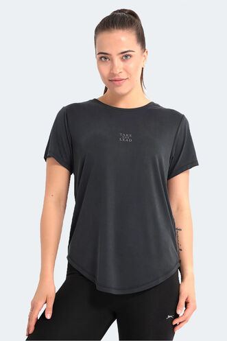 Slazenger - Slazenger PLUS Kadın Kısa Kollu T-Shirt Koyu Gri